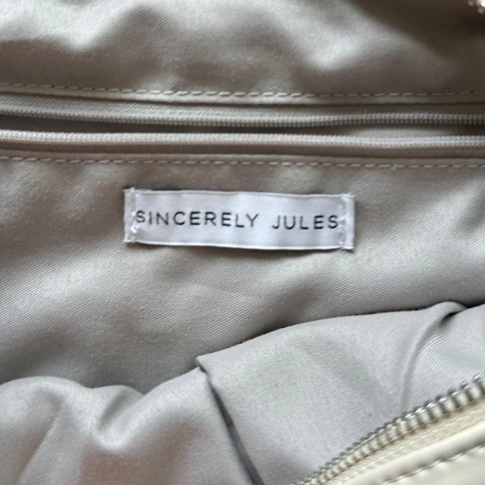 Sincerely Jules Woven Lattice Tote Bag Cream Off White Shoulder Bag with pouch
